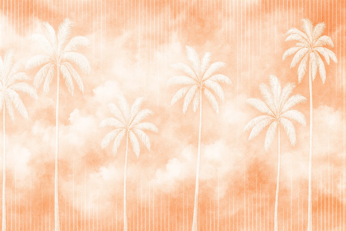 Fototapeta Mgła z dłońmi palmowymi.