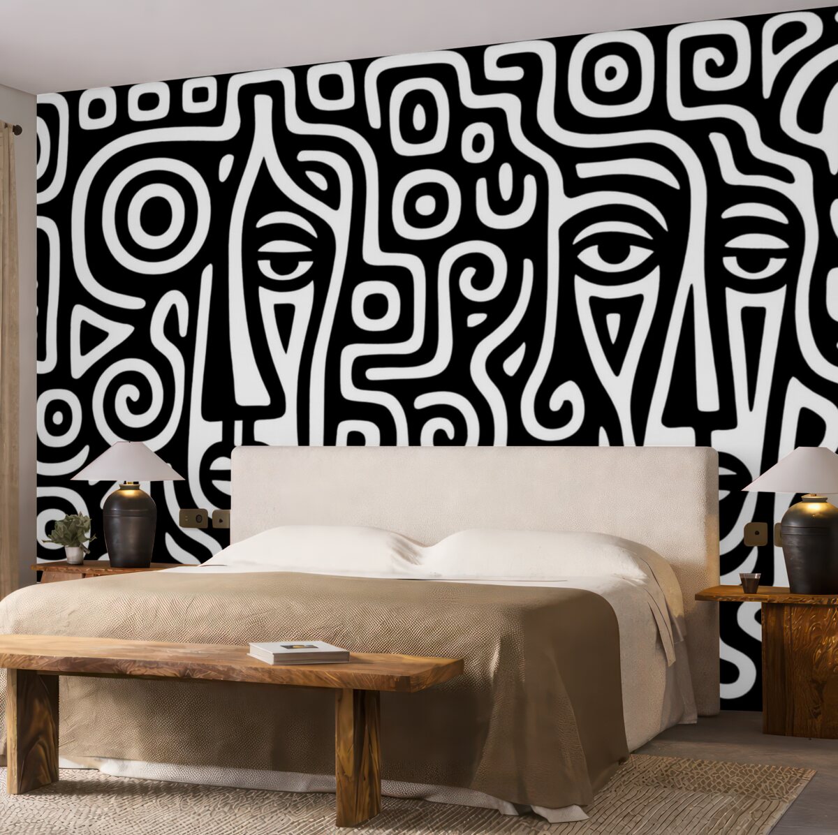 Fototapeta Zdobione detale twarzy.