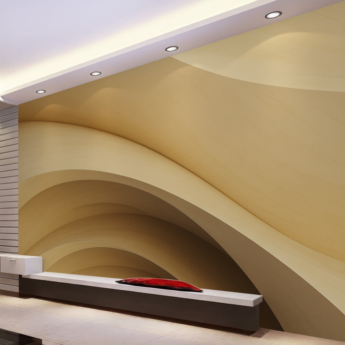 Fototapeta abstrakcyjny, fale, delikatne krzywe, piaskowy, gładki, kontury, współczesny