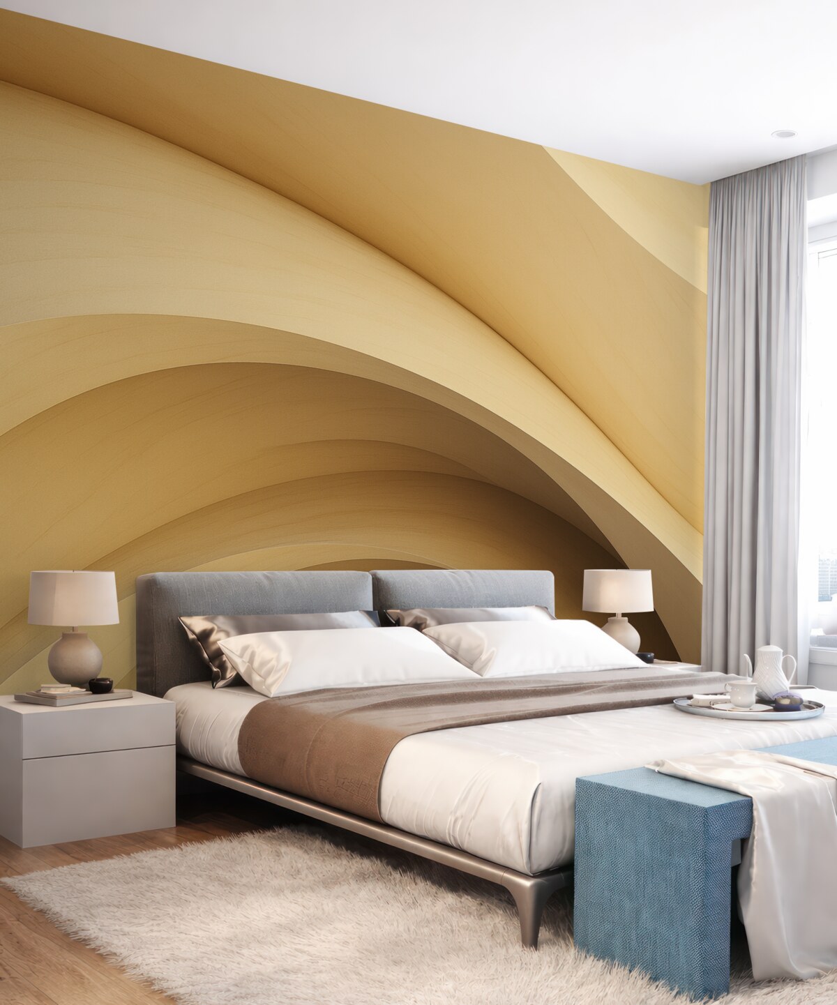 Fototapeta abstrakcyjny, fale, delikatne krzywe, piaskowy, gładki, kontury, współczesny