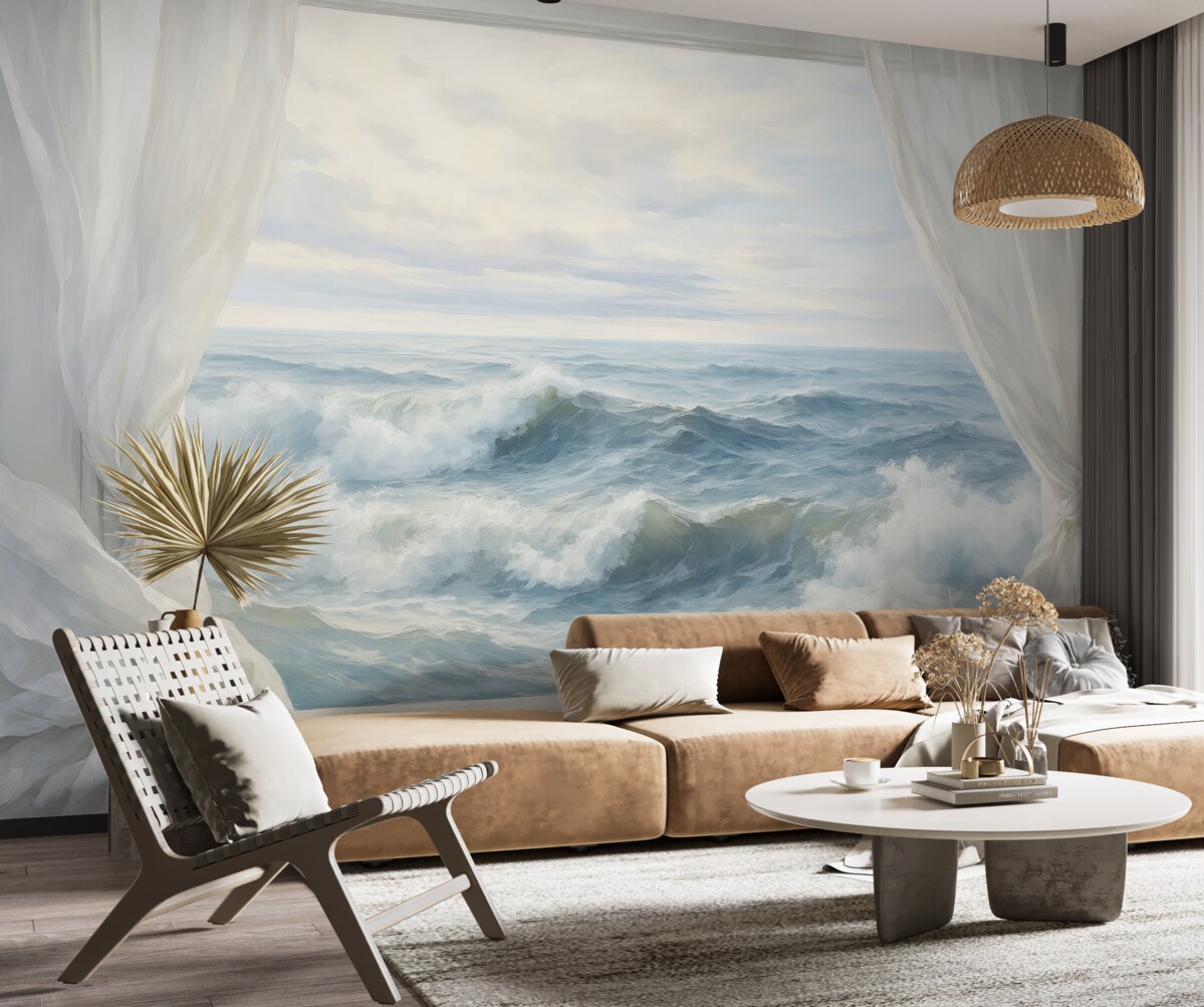 Fototapeta Widok z okna na ocean.