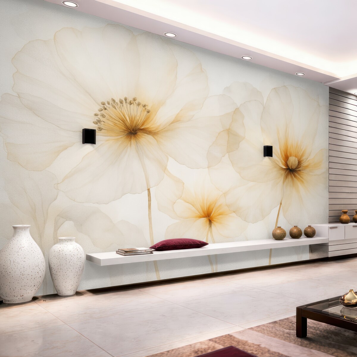 Fototapeta Kwiaty przypominające akwarelę