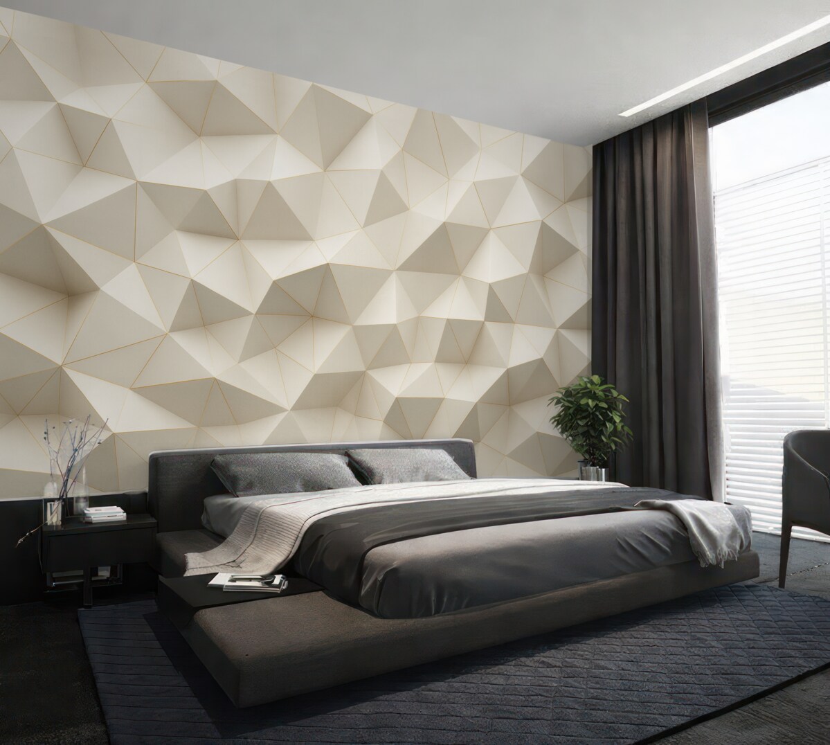 Fototapeta Geometria, abstrakcja, światło, wielokąty, motyw, forma.