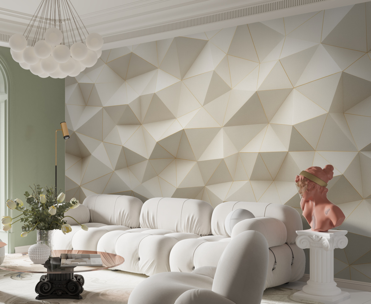 Fototapeta Geometria, abstrakcja, światło, wielokąty, motyw, forma.