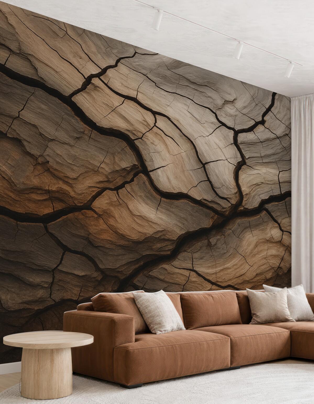 Fototapeta Drewno, szczeliny, iluminacja, faktura, kora, organiczny.