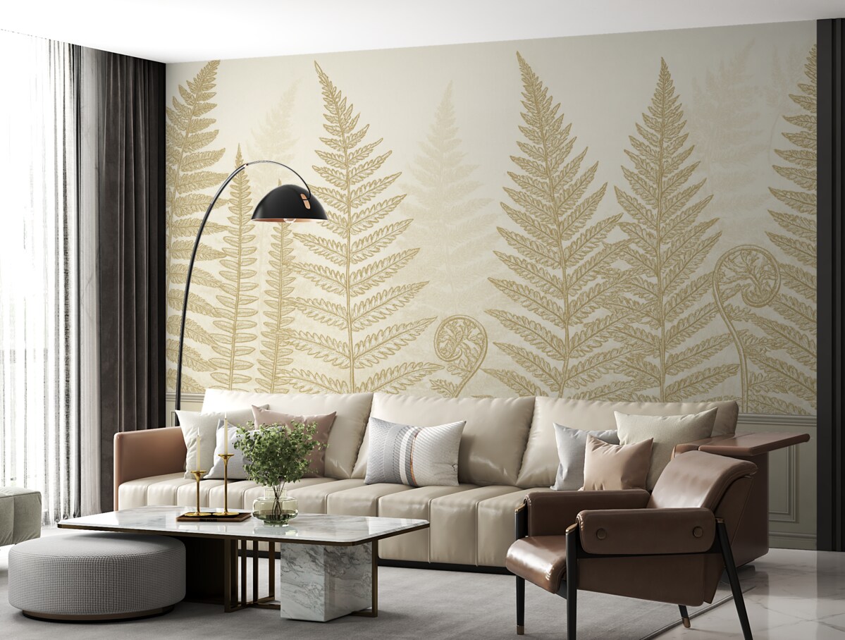 Fototapeta Liście, rośliny, paprocie, światło, botanik, ilustracja.