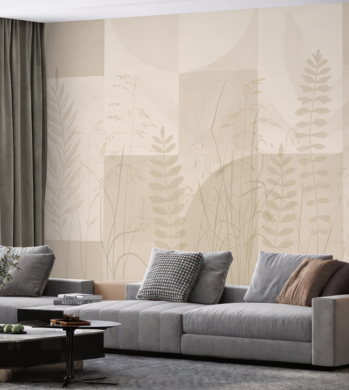 Fototapeta Abstrakcja z roślinnością, geometria.