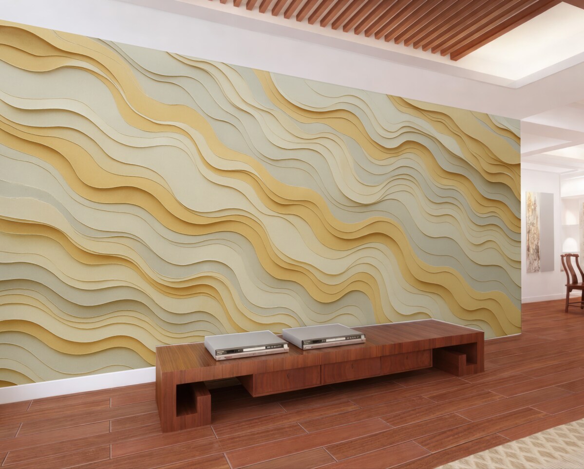 Fototapeta Warstwy, fale, abstrakcja, jasnobeżowy, szary, gładkość, nowoczesność.