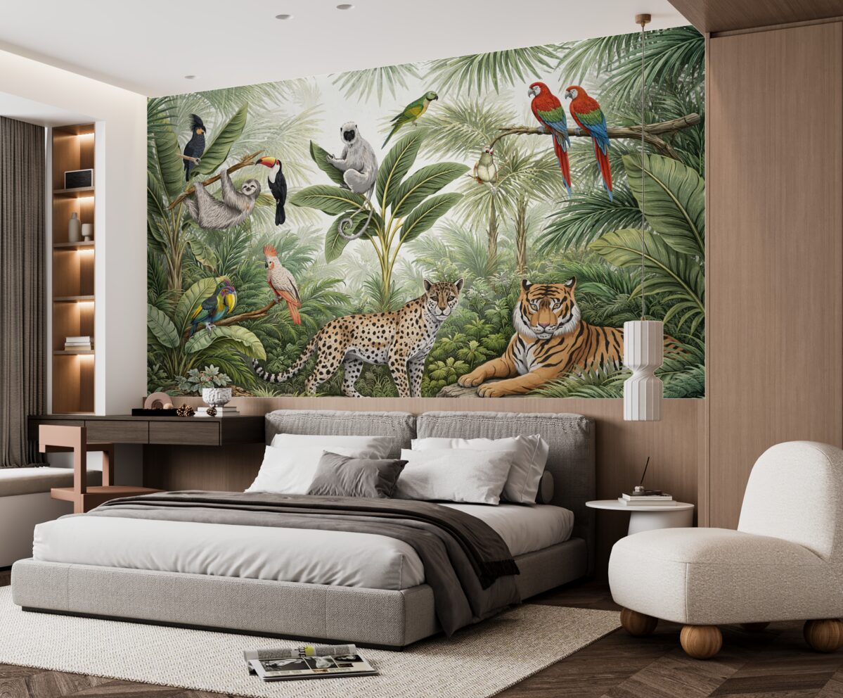 Fototapeta Fauna i ptaki w dżungli.