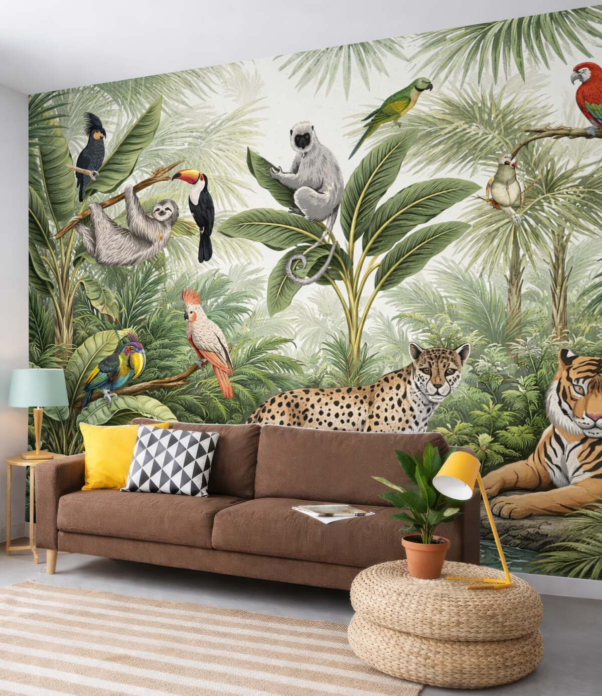 Fototapeta Fauna i ptaki w dżungli.