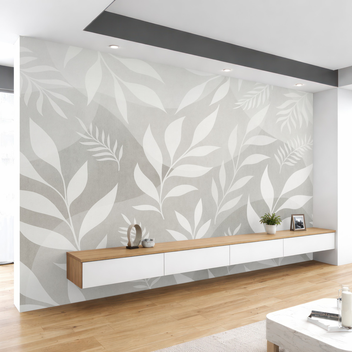 Fototapeta Postacie gałązek na tle abstrakcyjnych kręgów.