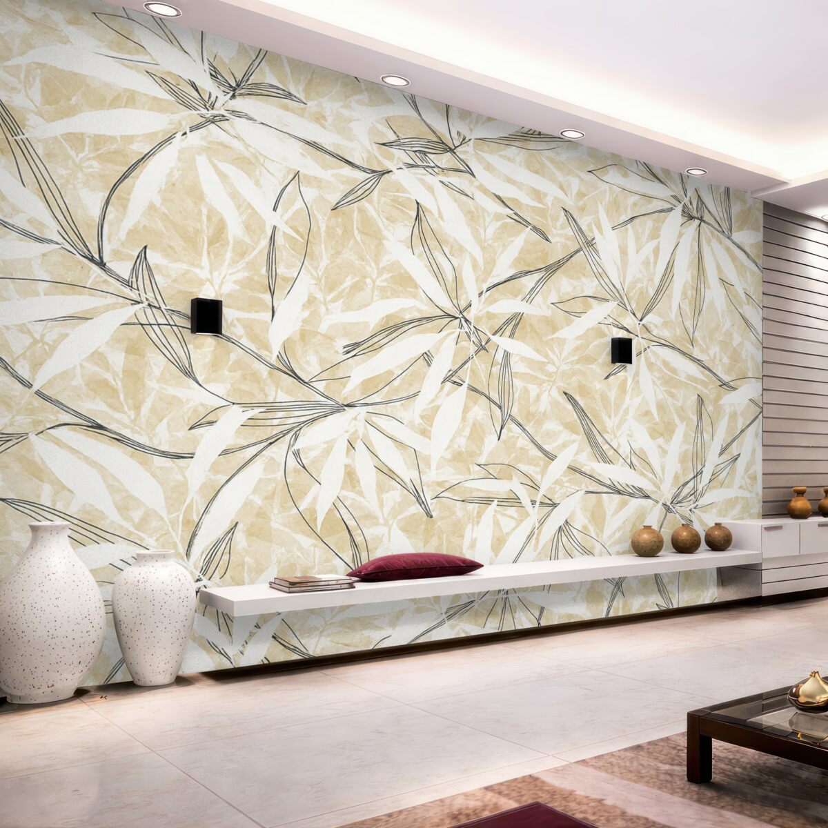 Fototapeta Wzór z różnorodnymi liśćmi.