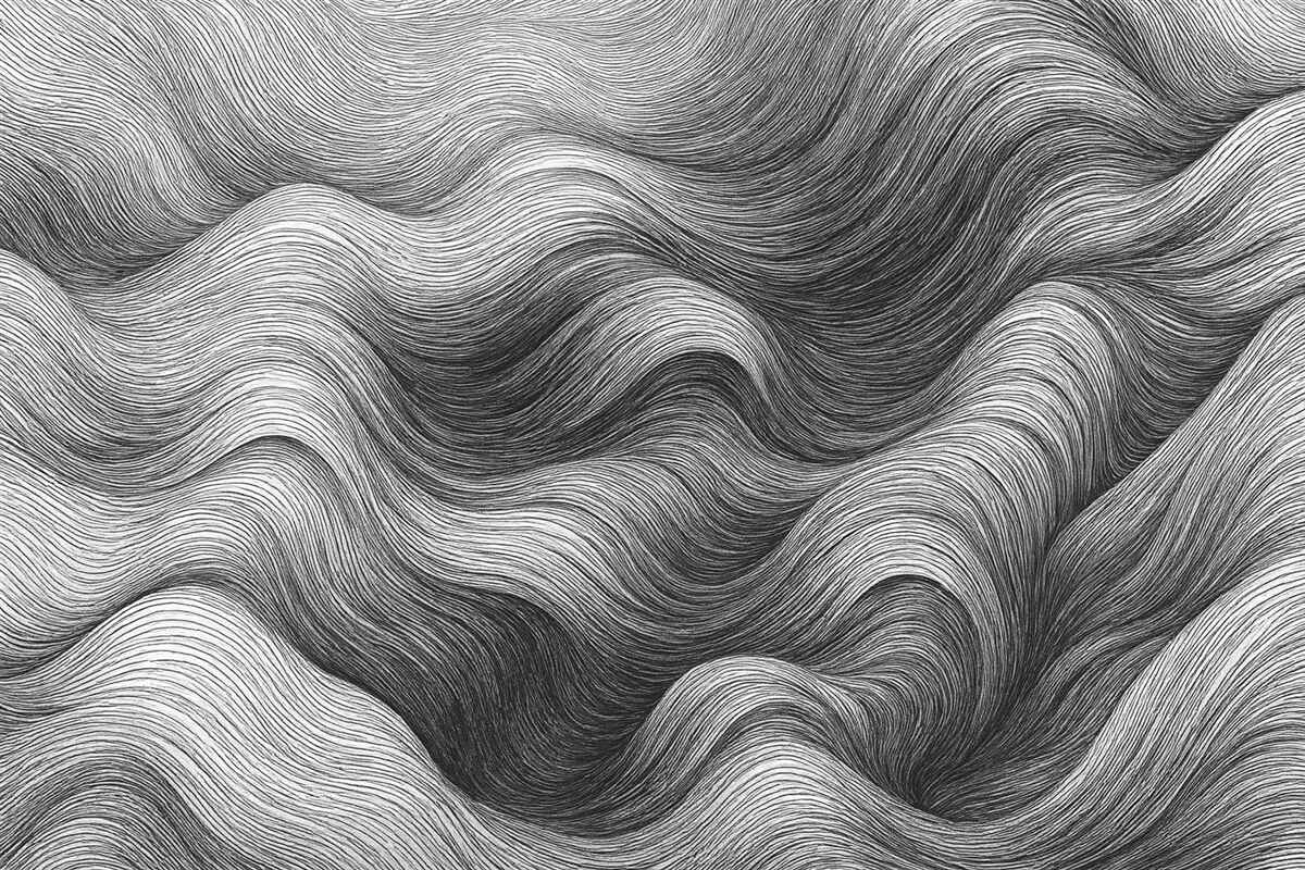 Fototapeta Zakrzywione monochromatyczne pasy i linie.