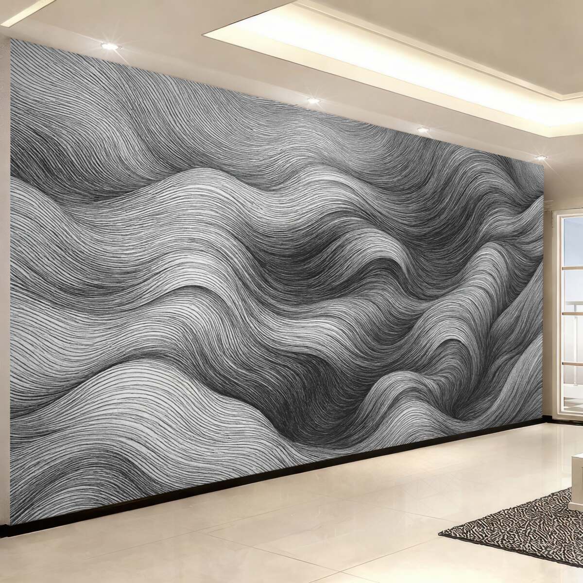 Fototapeta Zakrzywione monochromatyczne pasy i linie.