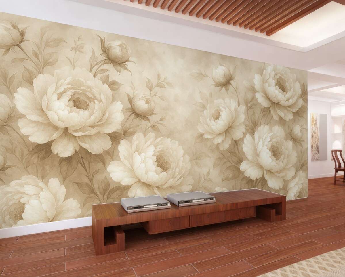 Fototapeta Piwonie o jasnych i subtelnych odcieniach.