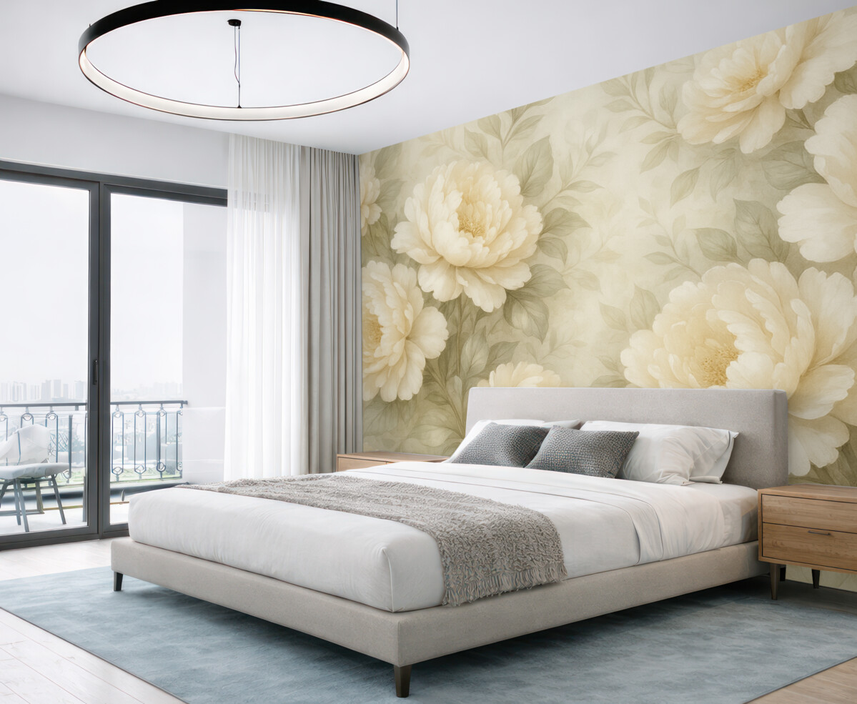 Fototapeta Piwonie w jasnych i subtelnych odcieniach.