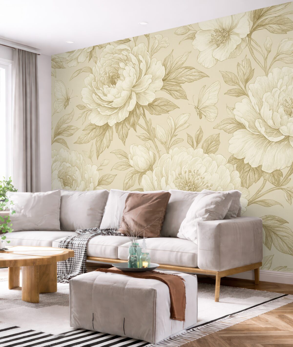 Fototapeta Piwonie w jasnych i subtelnych odcieniach.