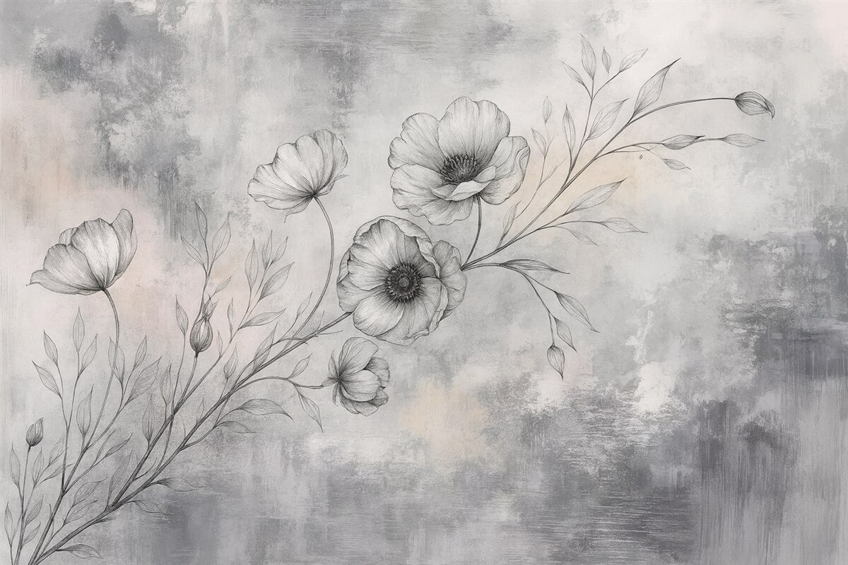 Fototapeta Ogań z kwiatami.