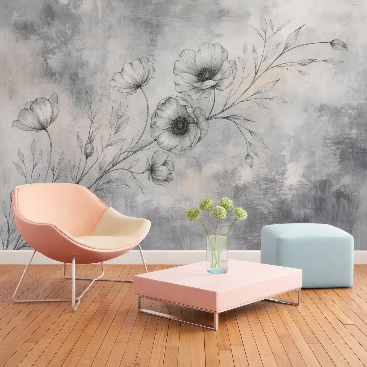 Fototapeta Ogań z kwiatami.