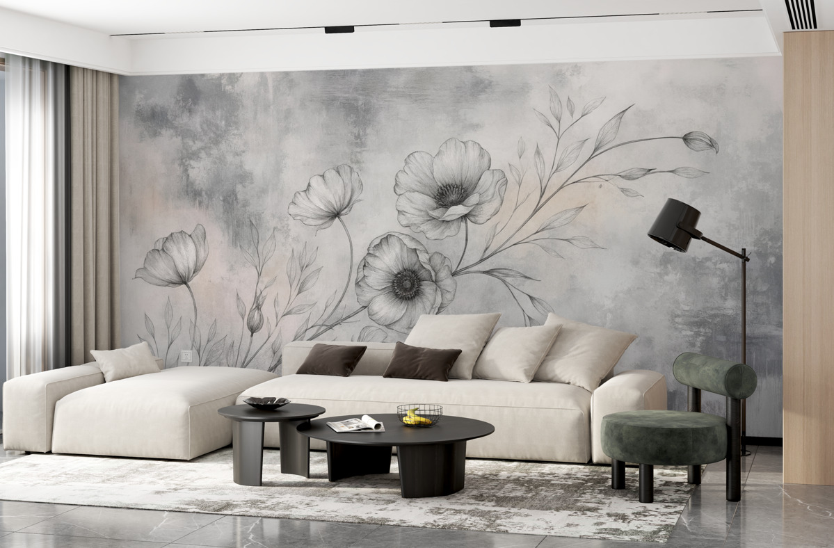 Fototapeta Ogań z kwiatami.