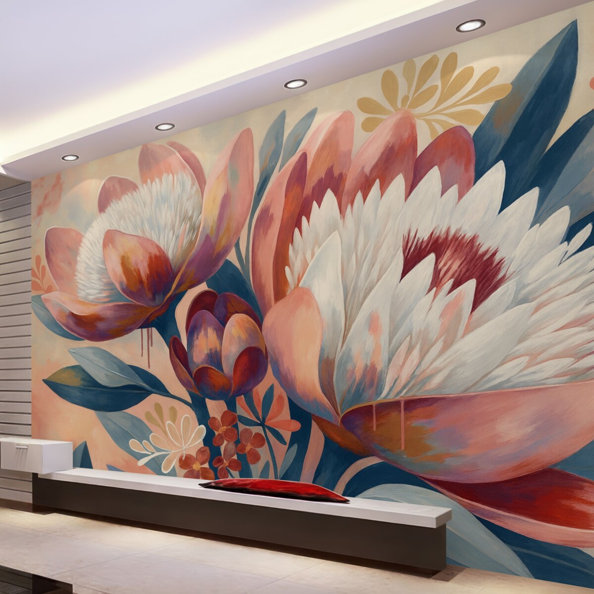 Fototapeta Wielkie egzotyczne rośliny kwiatowe.