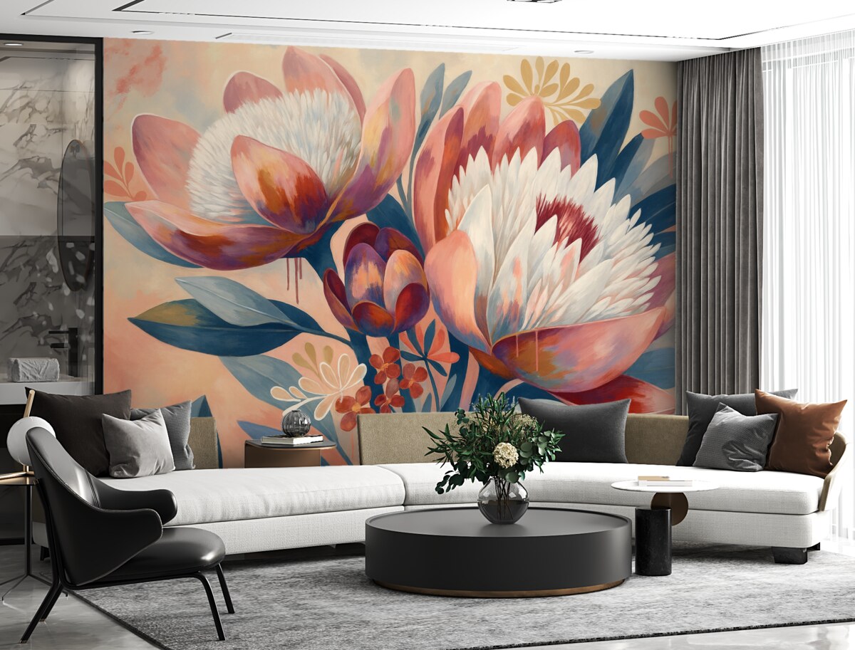 Fototapeta Wielkie egzotyczne rośliny kwiatowe.