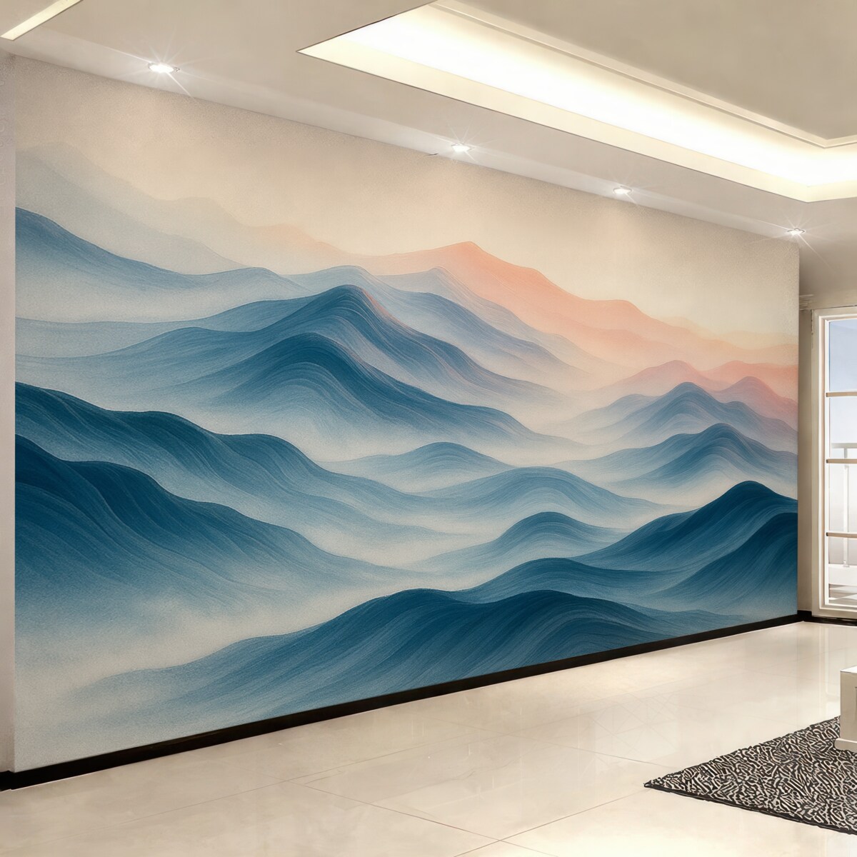 Fototapeta Abstrakcyjna cyfrowa grafika zamglonych gór sof.