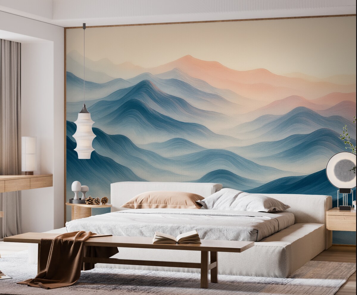 Fototapeta Abstrakcyjna cyfrowa grafika zamglonych gór sof.