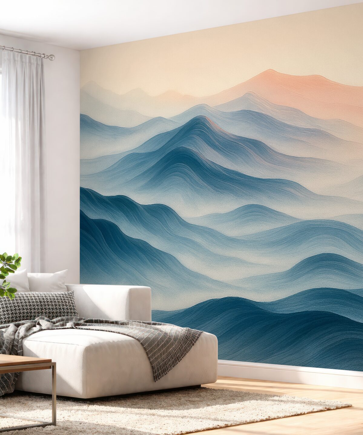 Fototapeta Abstrakcyjna cyfrowa grafika zamglonych gór sof.