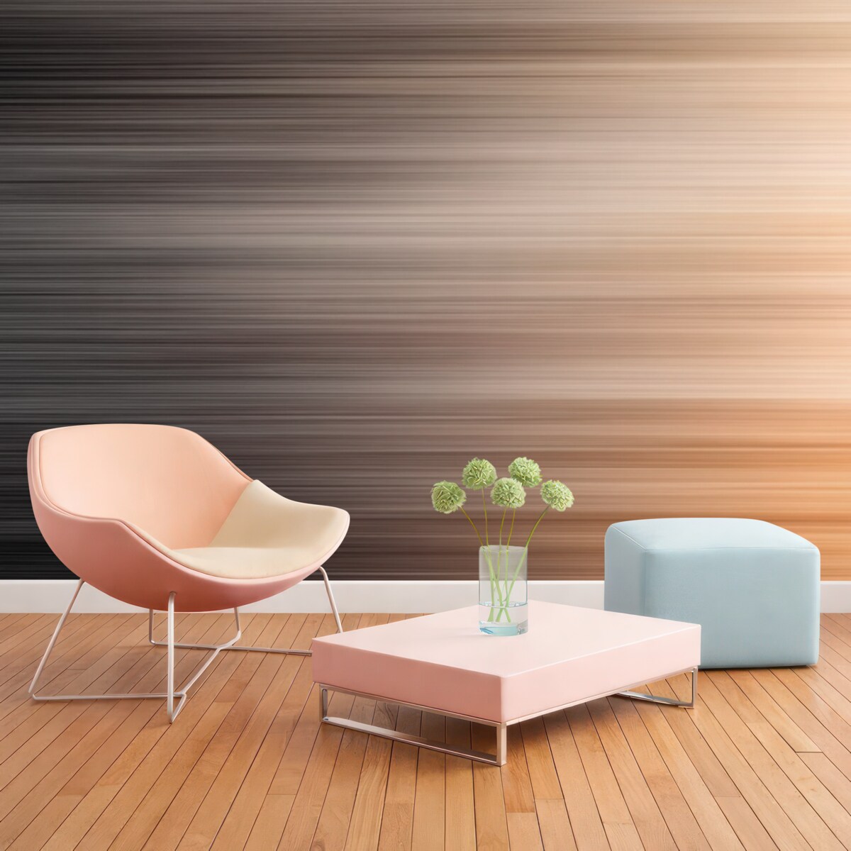 Fototapeta Zamglone tło z różnymi pionowymi pomarańczowymi pasami.