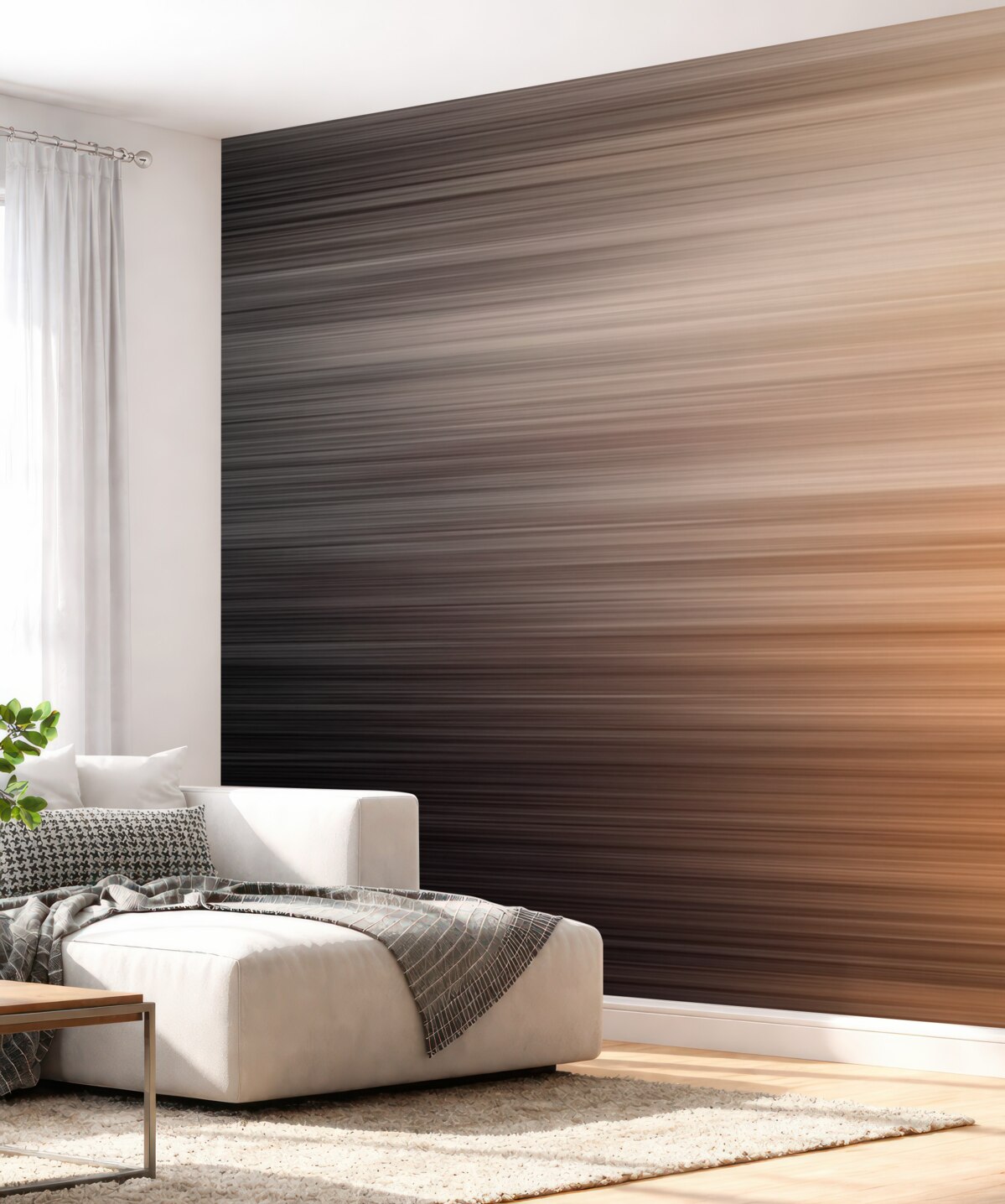 Fototapeta Zamglone tło z różnymi pionowymi pomarańczowymi pasami.