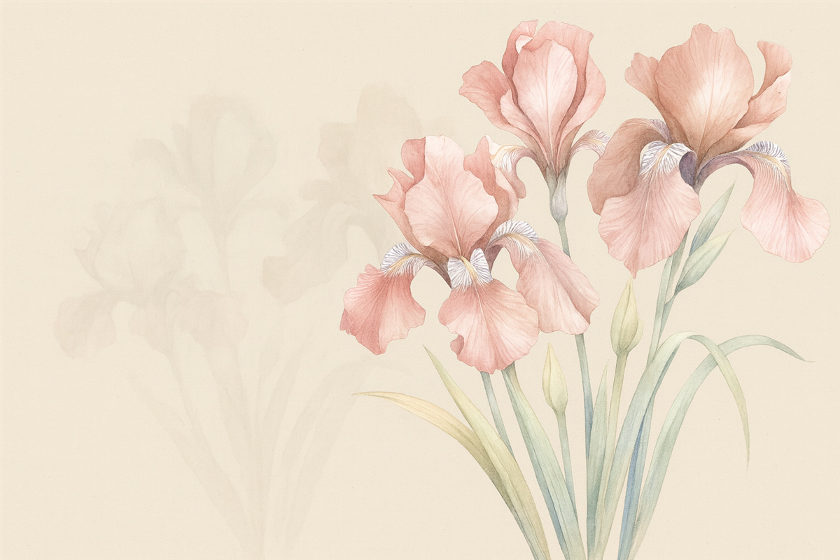 Fototapeta bukiet irysów na świetlistym tle