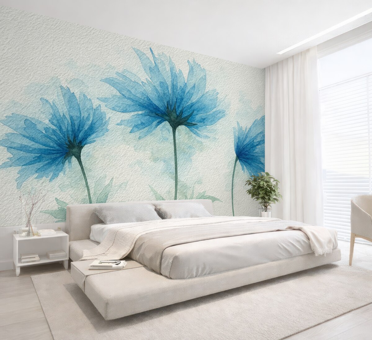 Fototapeta Subtelne kwiaty na wzorze.