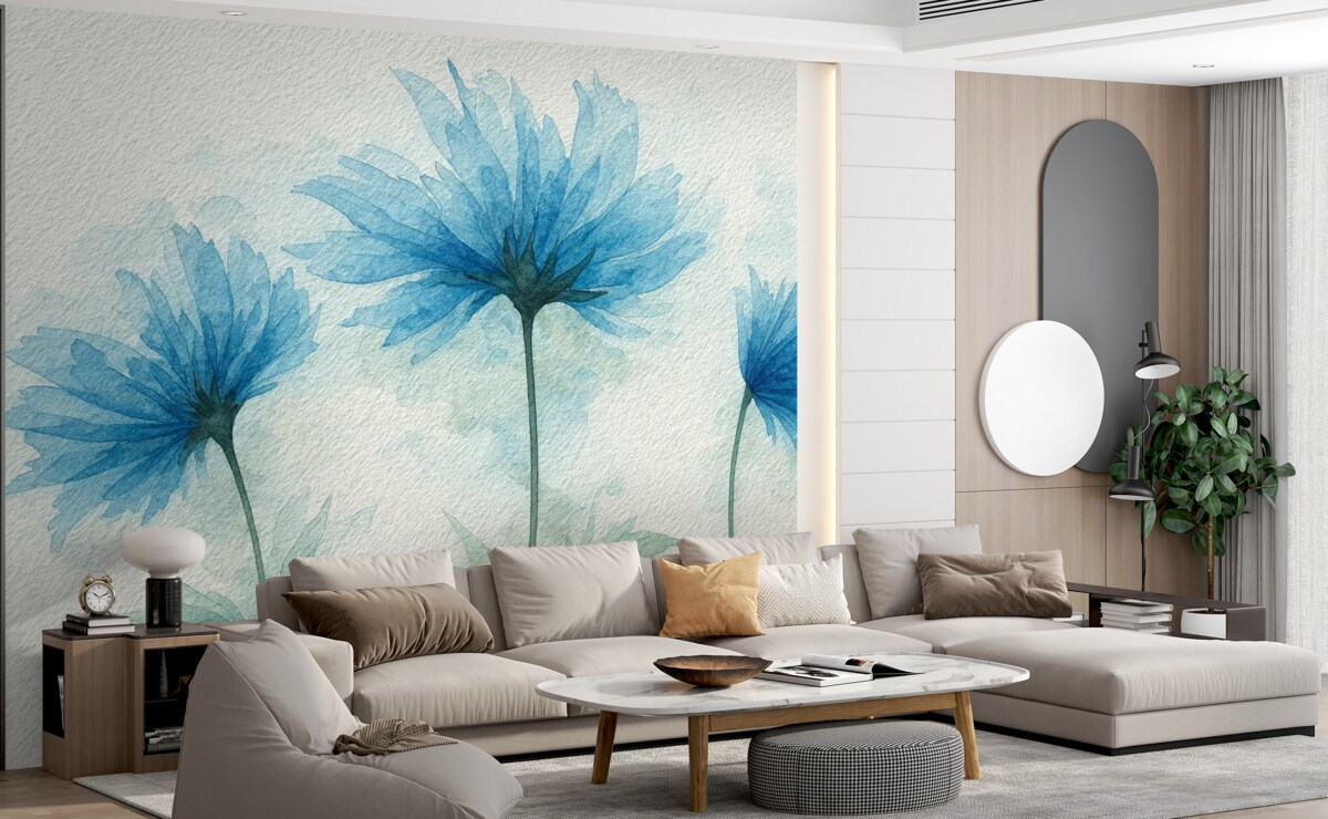 Fototapeta Subtelne kwiaty na wzorze.