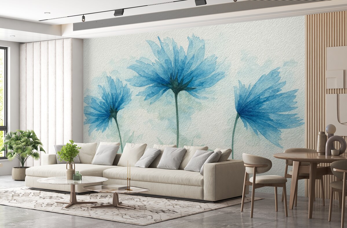 Fototapeta Subtelne kwiaty na wzorze.