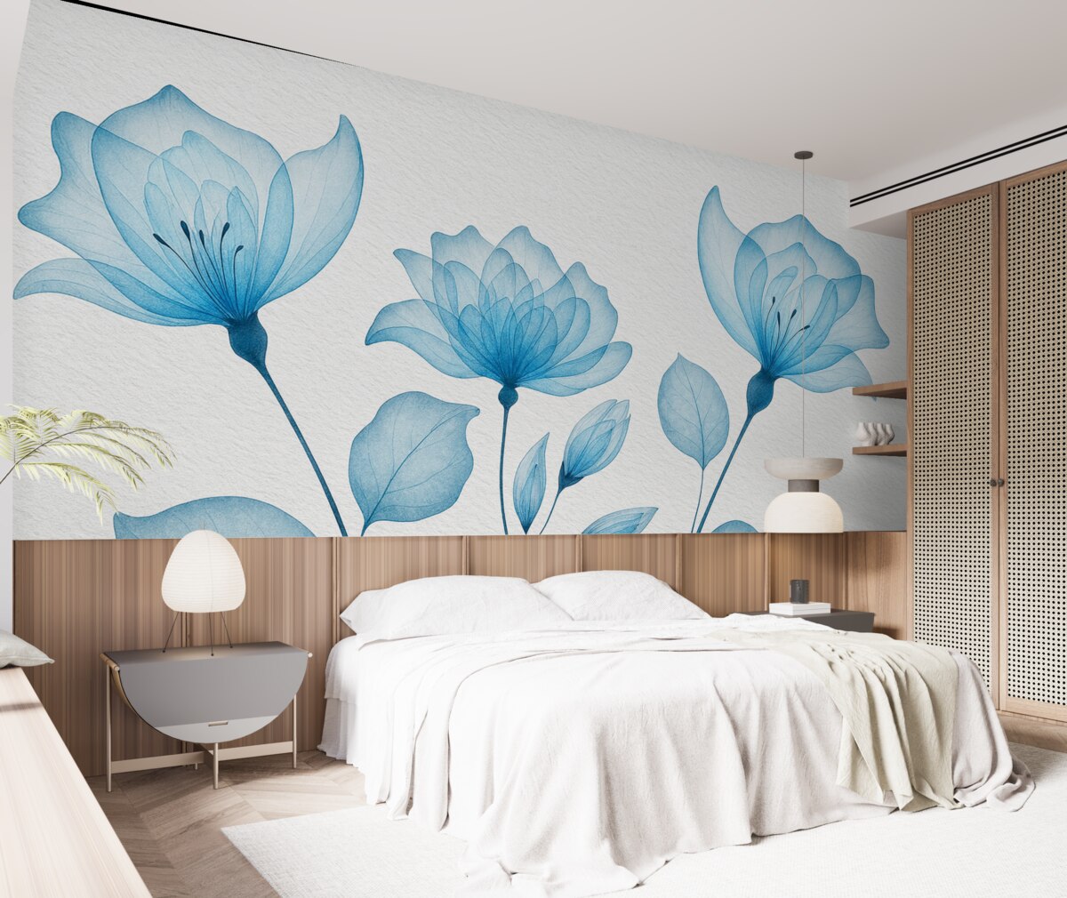 Fototapeta Struktura i niebieskie florystyki.