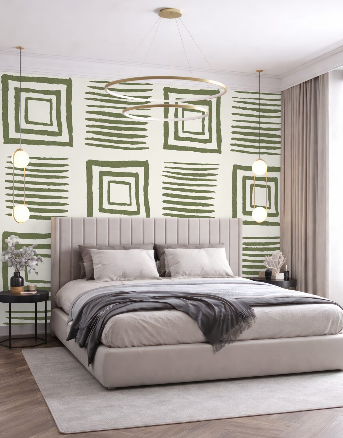 Fototapeta Pomalowane zielone prostokąty i pasy.