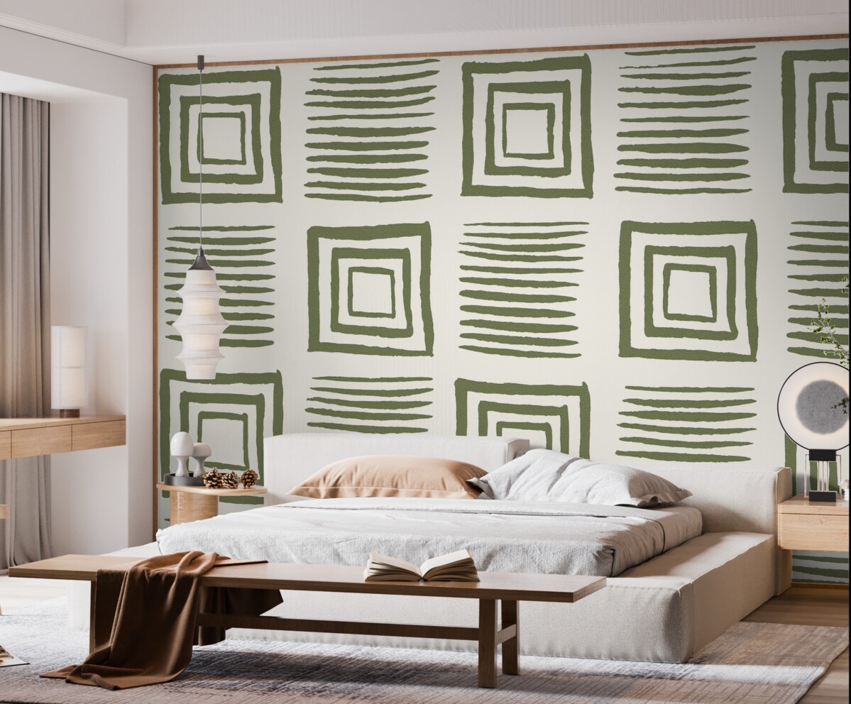 Fototapeta Pomalowane zielone prostokąty i pasy.