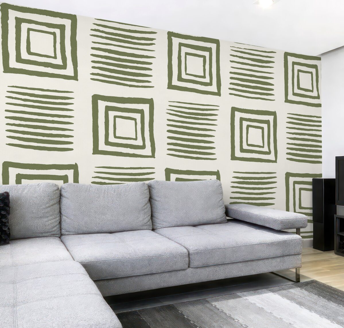 Fototapeta Pomalowane zielone prostokąty i pasy.