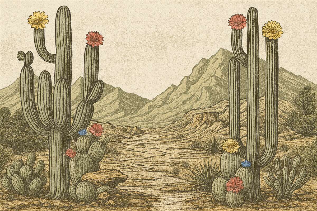 Fototapeta Góry, kaktus.