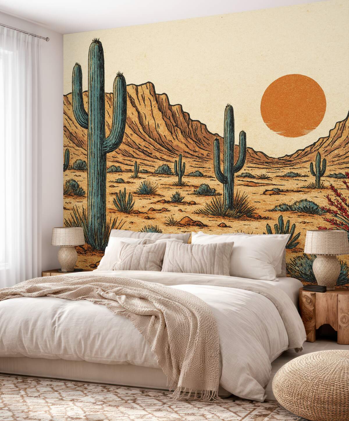 Fototapeta Zachód słońca nad pustynią.