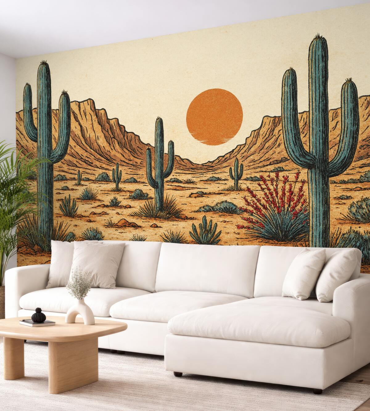 Fototapeta Zachód słońca nad pustynią.