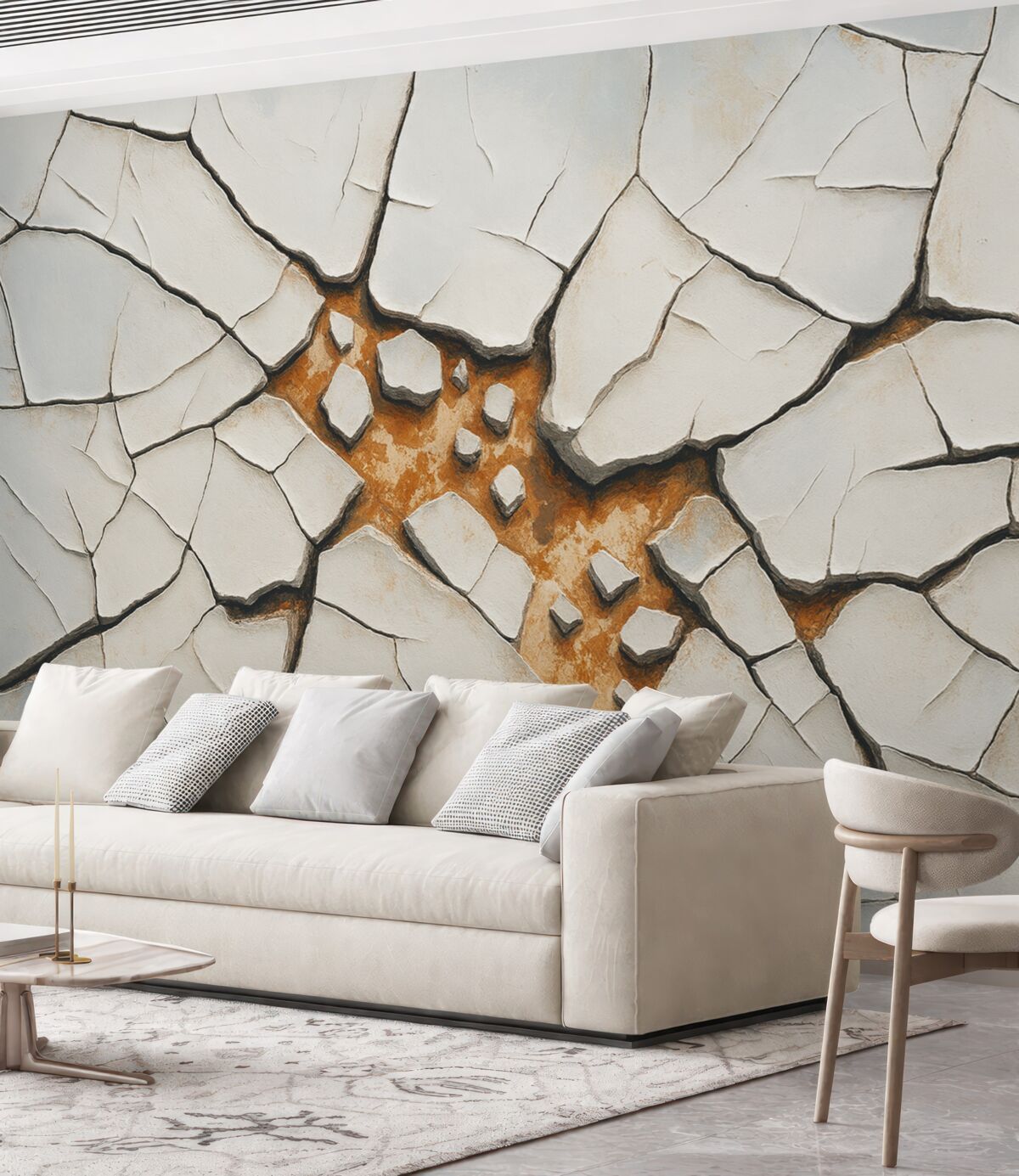 Fototapeta Wielkie fragmenty odpryśniętej farby na ścianie.