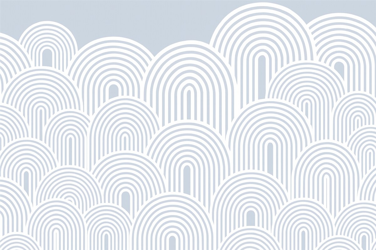 Fototapeta Faliste łuki Minimalizm w skandynawskim stylu w odcieniu niebieskim.