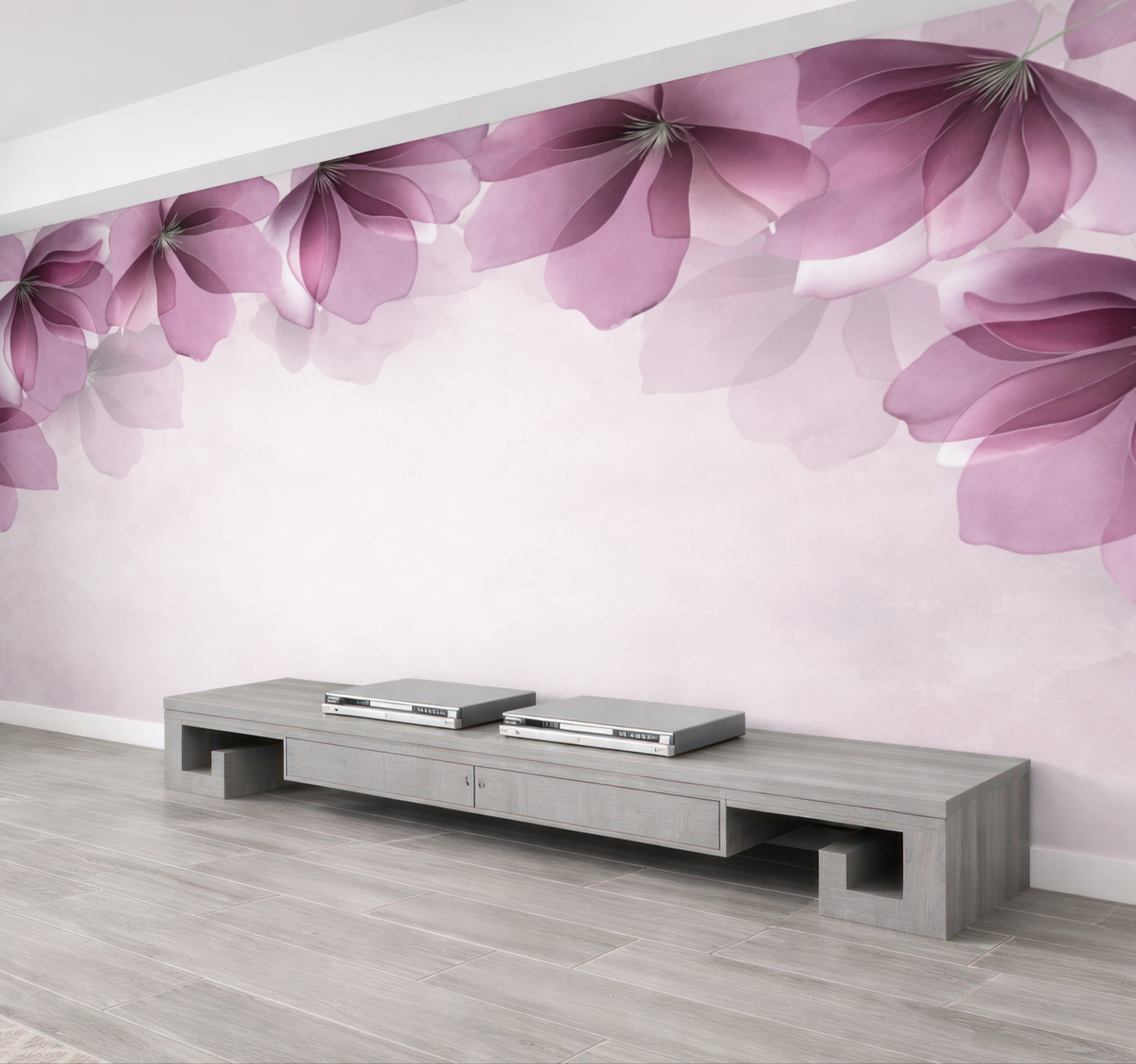 Fototapeta wielkie, przejrzyste, różowe kwiaty