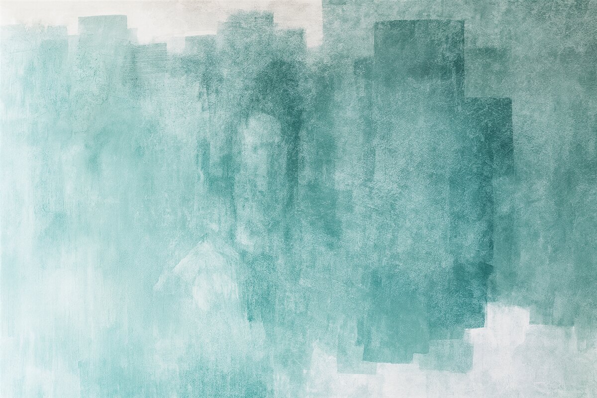 Fototapeta pociągnięcia tekstury wodnych farb, turkusowa abstrakcja, turkusowa abstrakcja