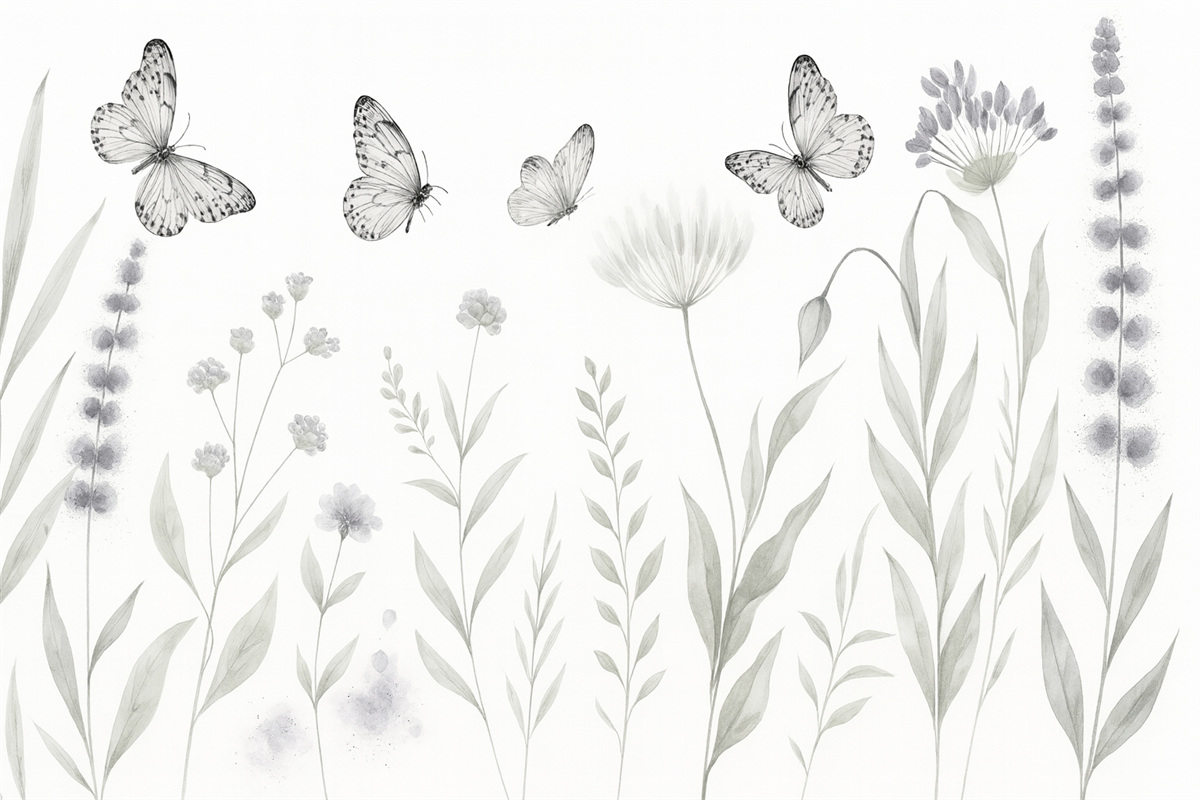 Fototapeta Naturalne kwiaty i ćmy