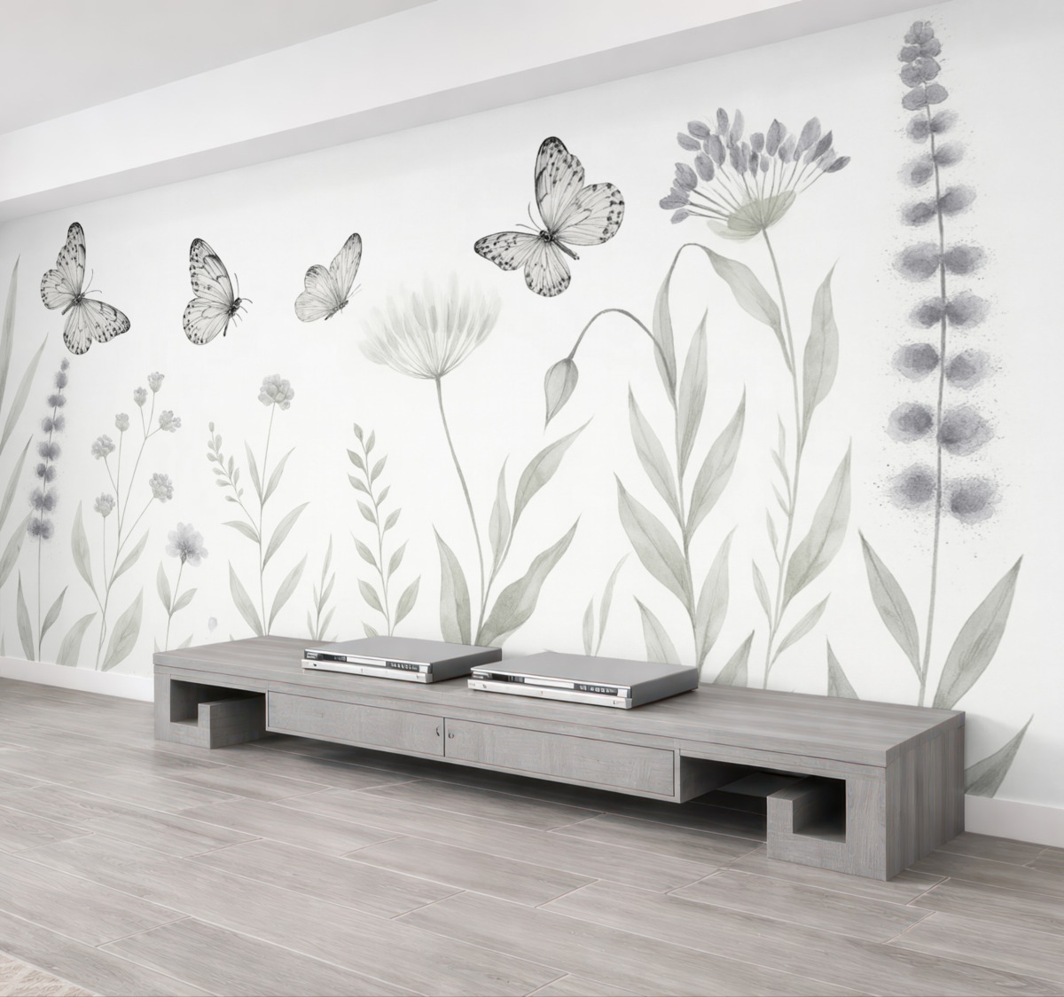 Fototapeta Naturalne kwiaty i ćmy