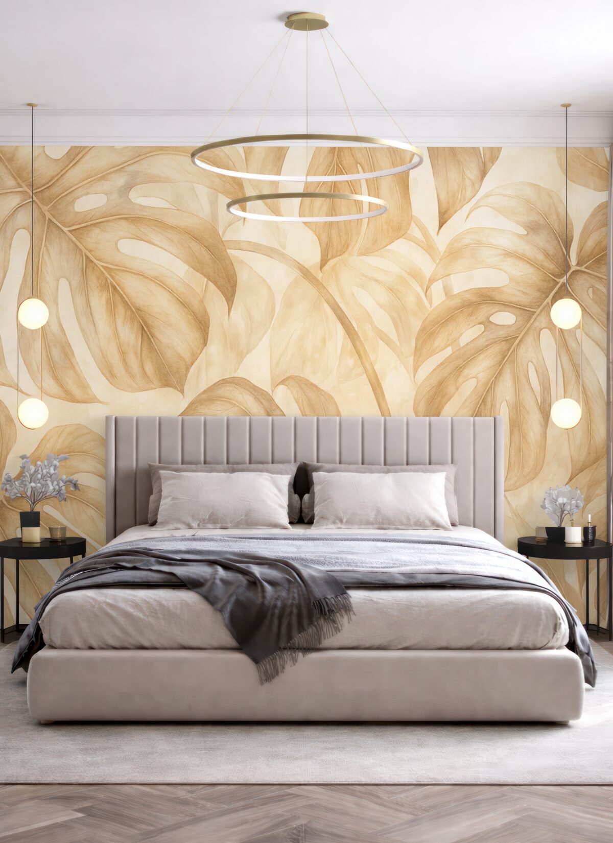 Fototapeta Liście w kolorze beżowym.