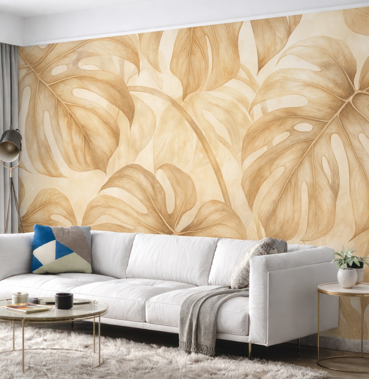 Fototapeta Liście w kolorze beżowym.